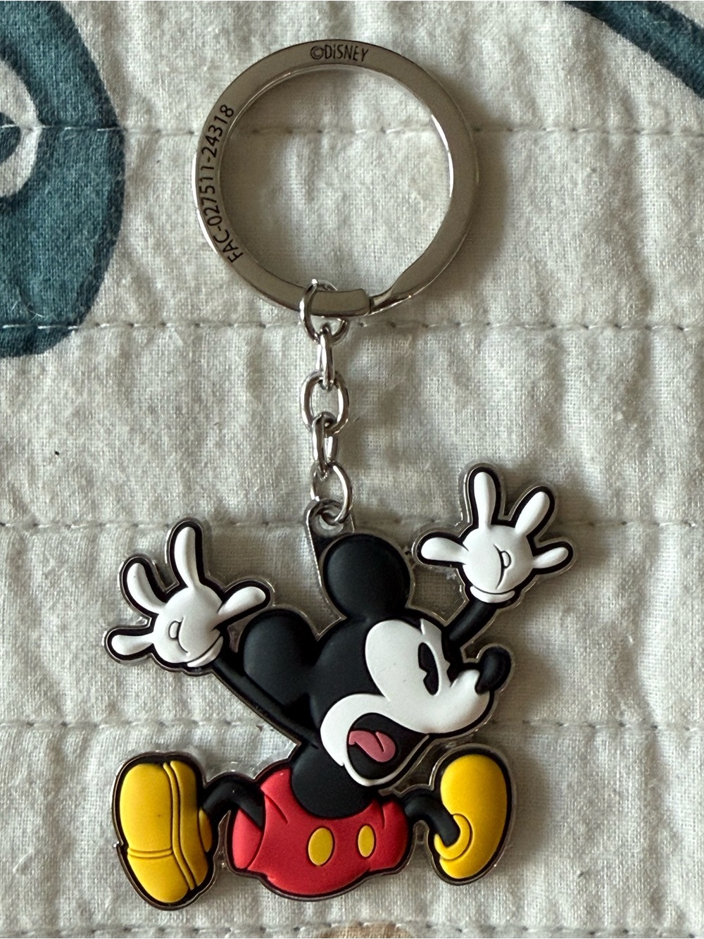 Disney Happy Mickey Mouse Red Shorts Keychain- NWOT